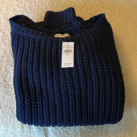 American Eagle Navy Blue Soft Knit Sweater - Picture 10 of 12